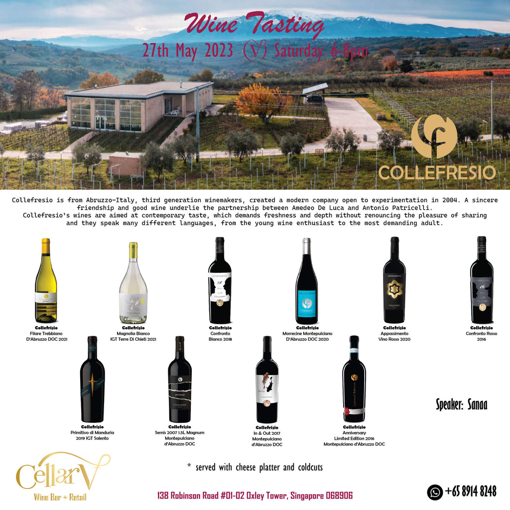 Collefrisio wine tasting 27th May 23