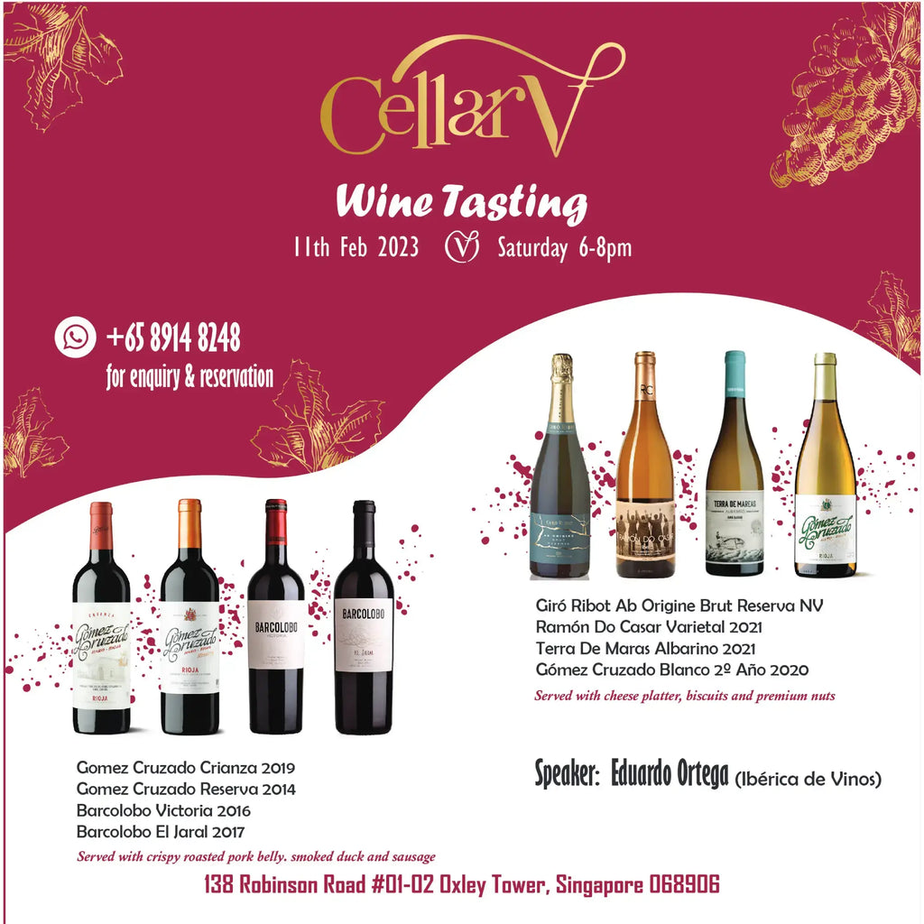 Spanish wine tasting on 11 Feb 23.